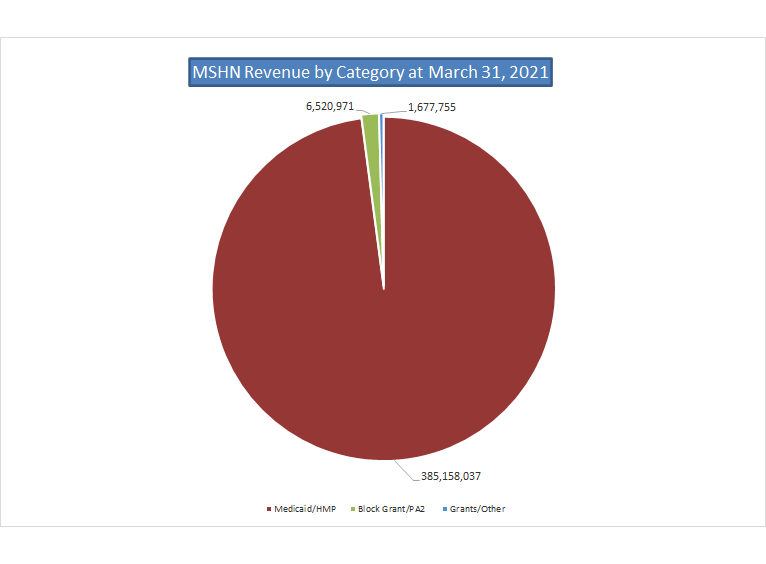 Mid-State Health Network Revenue by Funding Source
